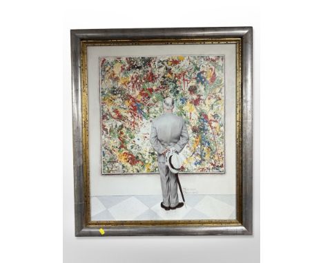 Contemporary school : Norman Rockwell, colour print on canvas, 73cm x 62cm.