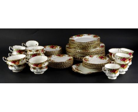 A Royal Albert Old Country Roses part tea and dinner service, to include dinner plates, side plates, numerous cups and saucer