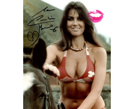 007 Bond girl. The Spy Who Loved Me actress Caroline Munro signed 8x10 photo in sexy pose, she has also physically kissed thi