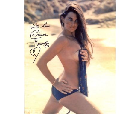 007 Bond girl. The Spy Who Loved Me actress Caroline Munro signed 8x10 sexy topless pose photo. Good condition. All autograph