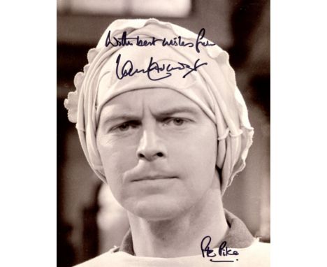 Dads Army 8x10 comedy scene photo signed by actor Ian Lavender who played Private Pike in the series. Good condition. All aut
