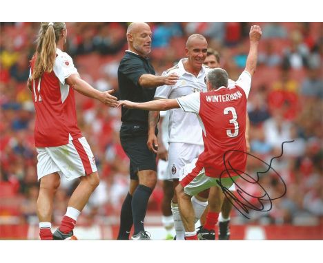 Nigel Winterburn signed 12x8 colour photograph pictured during his time playing for . Good condition. All autographs come wit