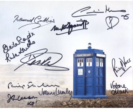 Doctor Who 8x10 photo signed by ELEVEN actors who have starred in the series to include Joanna Lumley, John Leeson, Philip Ja