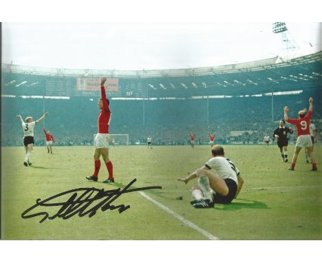 Geoff Hurst signed 10x8 colour image. Geoff was part of the England football team who won the world cup in 1966. Good conditi