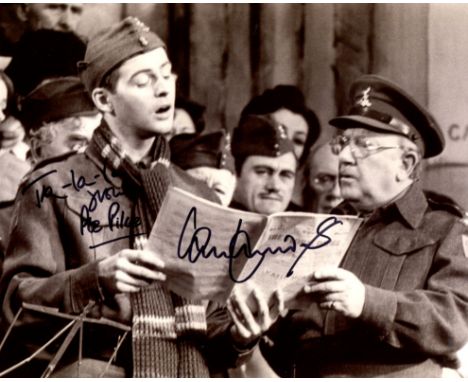 Dads Army 8x10 comedy scene photo signed by actor Ian Lavender who played Private Pike in the series. Good condition. All aut