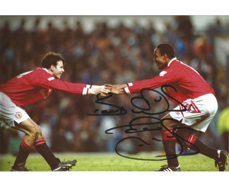 Paul Ince signed 12x8 colour photograph pictured during his time playing for Manchester United. Good condition. All autograph