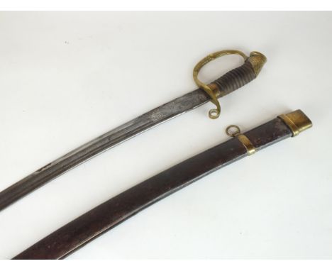 An Imperial Russian Officer's shashka / shasqua early 20th century the curved single-edged blade featuring a triple fuller th