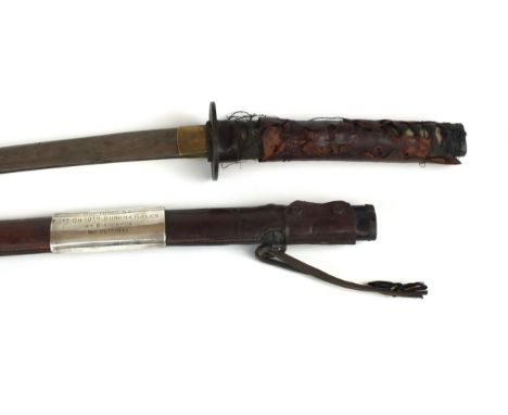 A Japanese katana, acquired during the Second World War but probably a late Edo/Meiji period civilian family sword with milit