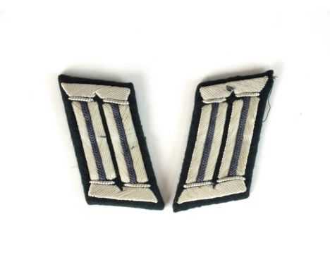 A pair of German Third Reich Heer TSD (military automobile service) officer's collar tabs with blue piping