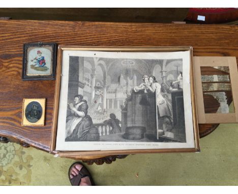 A daguerreotype portrait of lady dressed in fashions of the mid-Victorian period, together with fragments of a Medieval servi