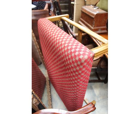 A Georgian style beech framed pouffe