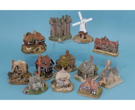 Twelve Lilliput Lane cottages, 'Chiltern Mill', 'Summer Haze', 'William Shakespeare', 'Oak Lodge', 'Claypotts Castle', 'Swan 