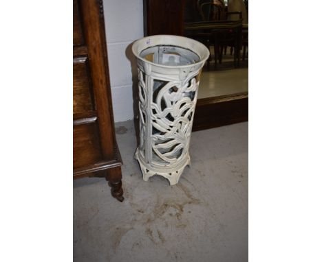 A cast stick stand in the Coalbrookdale style, approx. height 57cm, oversprayed cream over original green (sold on behalf of 