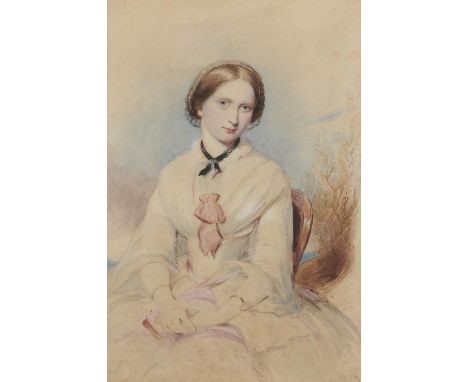 ANN MARY NEWTON, NEE SEVERN (1832-1866)&nbsp;&nbsp;PORTRAIT OF A YOUNG WOMAN&nbsp;seated half length, signed with initials (M
