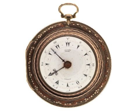 AN ENGLISH TRIPLE CASED VERGE WATCH FOR THE TURKISH MARKET GEORGE PRIOR&nbsp; LONDON No 1828 with enamel dial with Turkish nu