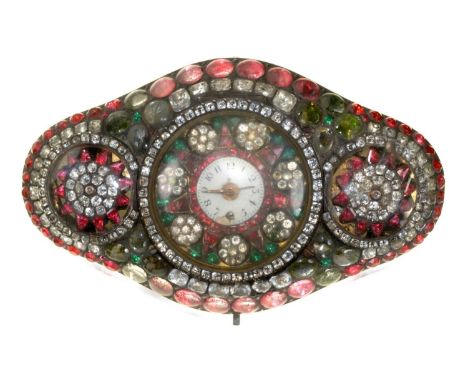 A RARE GEORGE III PASTE SET GILTMETAL AUTOMATON WATCH BY JAMES COX, UNSIGNED, C1770&nbsp; probably from a casket or other lar