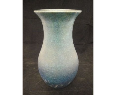 A Compton Pottery blue / turquoise glazed baluster vase with flared rim, stamped to base "Compton Pottery Guildford" CONDITIO