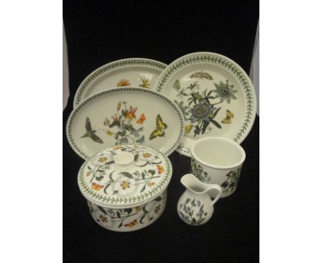 A collection of Portmeirion "Botanic Garden" table wares to include oval serving dishes, circular platter and lidded tureen, 