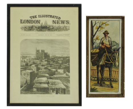 A lithograph from the London Illustrated News depicting 19th century Famagusta, dated 1878 and measuring 40x25cm together wit