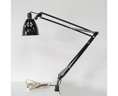 George Carwardine (1887-1947) a Herbert Terry &amp; Sons "Anglepoise" lamp, four spring, model 1208, in black enamel, when fu