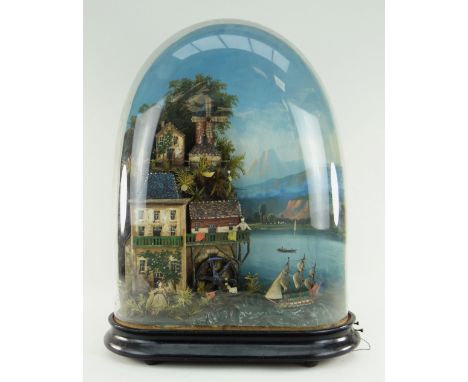 A ROCKING SHIP MUSICAL AUTOMATON, FRENCH LATE 19TH CENTURY, oval base enclosing two-air cylinder fabatiere with pull-string w