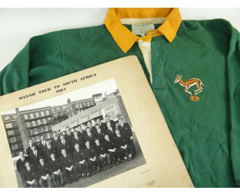 INTERNATIONAL SOUTH AFRICA RUGBY UNION JERSEY WORN BY GABRIEL FREDERICK 'ABIE' MALAN (1935-2014), worn against Wales on their