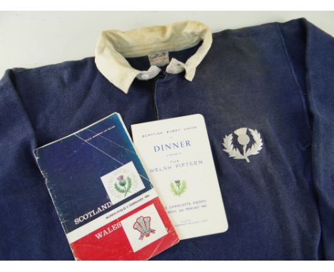 1963 SCOTLAND INTERNATIONAL RUGBY UNION JERSEY WORN BY NORMAN BRUCE (1932-1992) against Wales at Murrayfield on February 2nd 