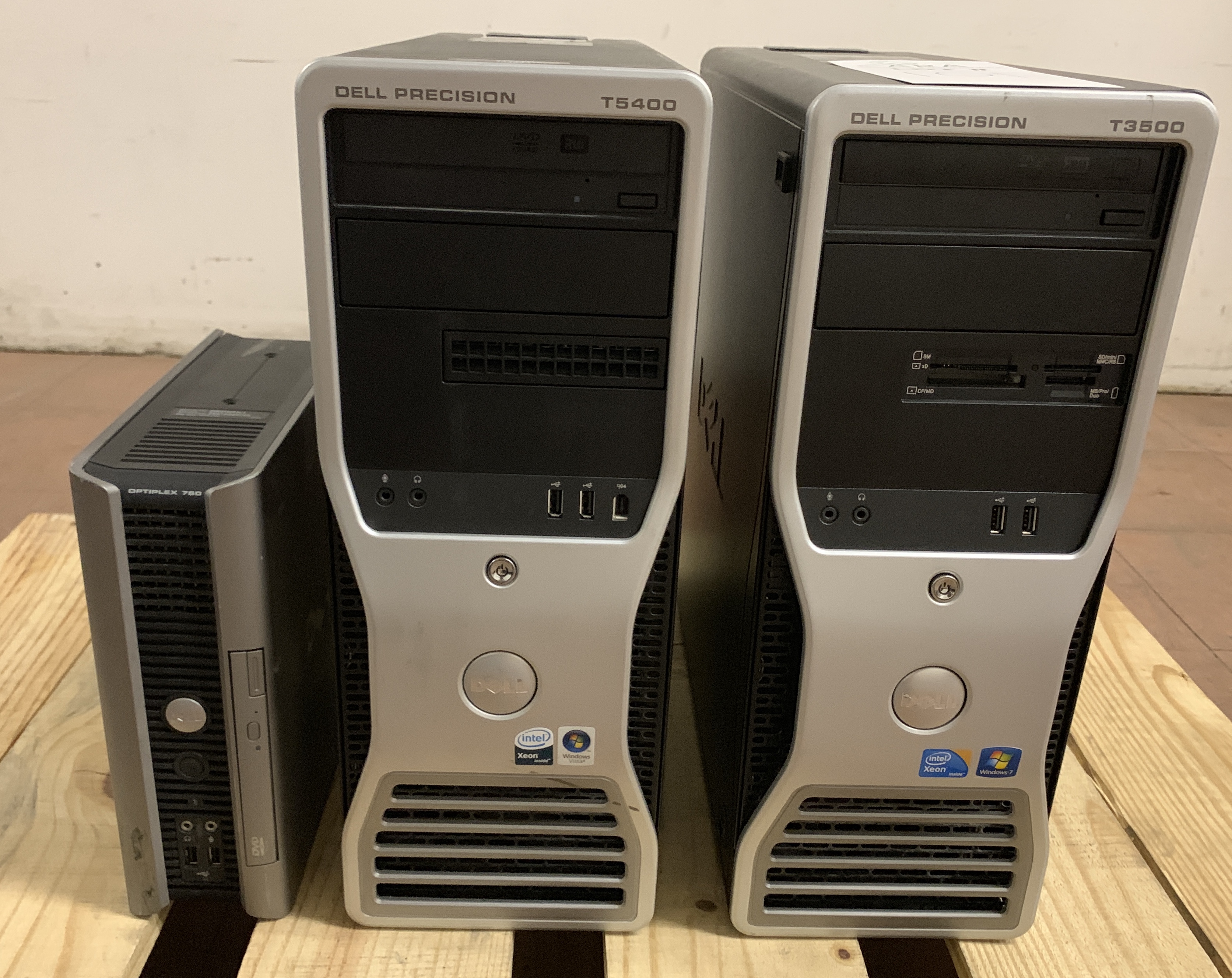 3 DELL COMPUTER TOWERS, 2X DELL PRECISION TOWERS (T3500 & T5400), 1X