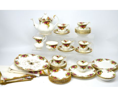 A quantity of Royal Albert 'Old Country Roses' to include teapot, cups, saucers, sandwich plates etc.