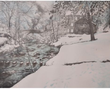 After George Guest; a signed limited edition lithograph print, 'Gibson's Mill', no.34/295, Christies contemporary art certifi