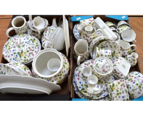 Queens 'Country Meadow' comprehensive tea and dinner service of approximately fifty pieces.