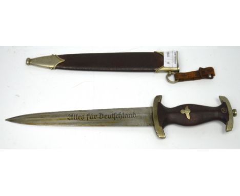 A WWII German Standarte 187 ceremonial knife, marked to blade 'Aug.Merten Ww. Solingen-GR', inscribed to blade 'Sportkampf Ta