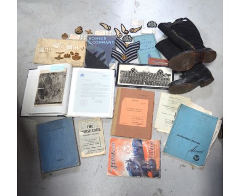 A comprehensive selection of wartime memorabilia relating to RAF W O James Brown 1514855 comprising standard-issue battle dre