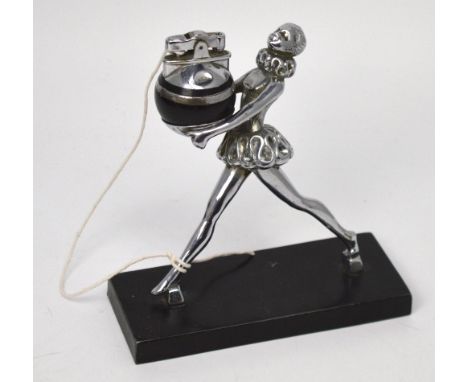 An Art Deco Ronson 'Ronde' light ballerina lighter, height 16cm.