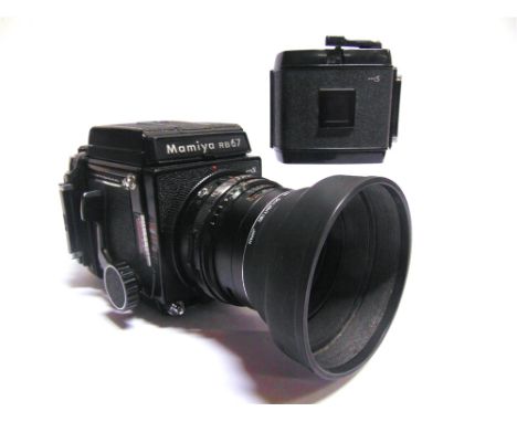 A MAMIYA RB 67 PROFESSIONAL S CAMERA  with a Mamiya-Sekor 1:3.8 f=90mm lens; together with a spare camera back, (2).