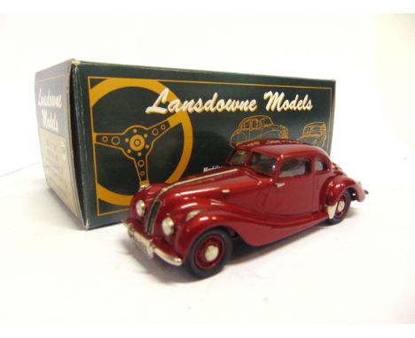 [WHITE METAL]. A 1/43 SCALE LANSDOWNE MODELS NO.LDM31, 1947 BRISTOL 400  metallic red, mint, boxed.