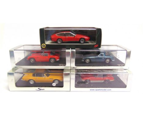 FIVE 1/43 SCALE SPARK MODEL CARS  each mint or near mint and boxed.