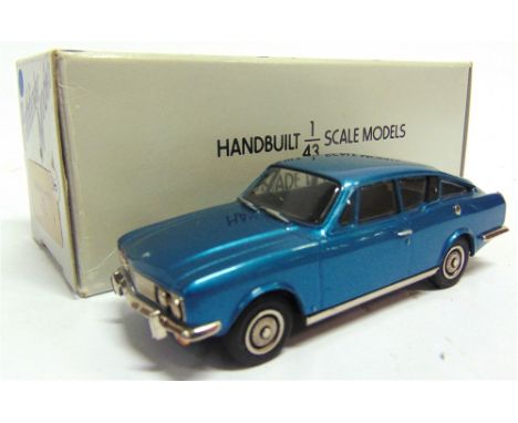 [WHITE METAL]. A 1/43 SCALE PATHFINDER MODELS NO.PFM33, 1969 SUNBEAM RAPIER  metallic blue, limited edition 198/500, with cer