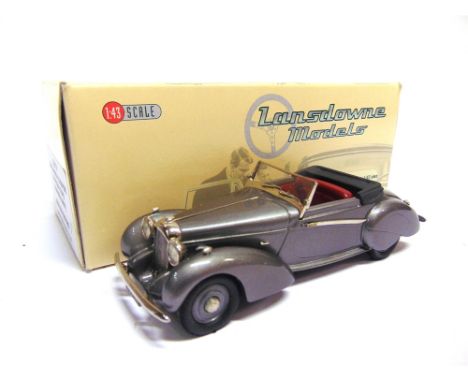 [WHITE METAL]. A 1/43 SCALE LANSDOWNE MODELS NO.LDM78, 1939 LAGONDA V12 RAPIDE DROPHEAD COUPE  gunmetal grey, mint, boxed.