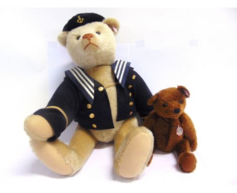 TWO STEIFF COLLECTOR'S TEDDY BEARS  comprising a Teddy Kapitan 1910 Replica (EAN 667954), limited edition 1156/1910, 54cm hig