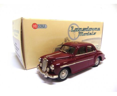 [WHITE METAL]. A 1/43 SCALE LANSDOWNE MODELS NO.LDM70, 1957 WOLSELEY 15/50  maroon, mint, boxed.