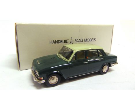 [WHITE METAL]. A 1/43 SCALE PATHFINDER MODELS NO.PFM27, 1963 TRIUMPH 2000 MK I  two-tone green, limited edition 486/600, with