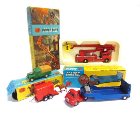 THREE CORGI DIECAST MODEL VEHICLES  comprising a Major Toys No.1100, Bedford Carrimore Low-Loader, red tractor unit, metallic