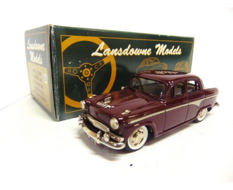 [WHITE METAL]. A 1/43 SCALE LANSDOWNE MODELS NO.LDM12, 1958 AUSTIN A105 WESTMINSTER VANDEN PLAS  maroon with grey side flashe