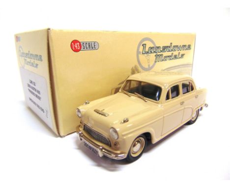 [WHITE METAL]. A 1/43 SCALE LANSDOWNE MODELS NO.LDM52, 1956 AUSTIN A90  Phoenix beige, with self-fit bonnet badge, mint, boxe