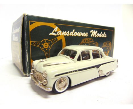 [WHITE METAL]. A 1/43 SCALE LANSDOWNE MODELS NO.LDM2A, 1957 VAUXHALL CRESTA E SERIES  white with black side flashes, mint, bo