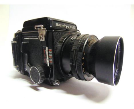 A MAMIYA RB 67 PROFESSIONAL S CAMERA  with a Mamiya-Sekor 1:4.5 f=180mm lens.