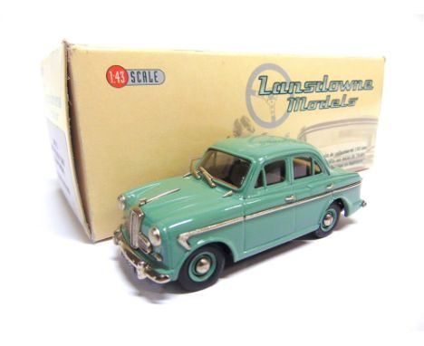 [WHITE METAL]. A 1/43 SCALE LANSDOWNE MODELS NO.LDM71, 1957 WOLSELEY 1500  Island green, mint, boxed, (box with small tear to