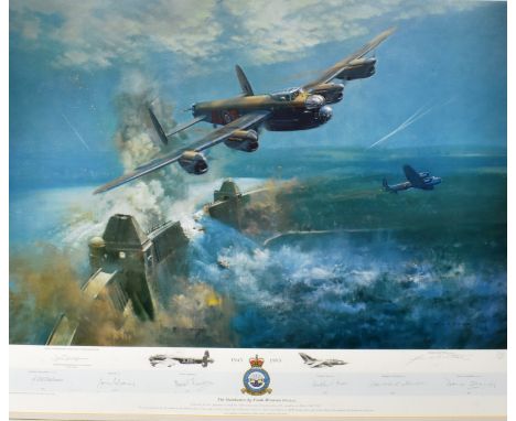 FRANK WOOTTON, O.B.E. (BRITISH, 1911-1998)  'The Dambusters',  colour print, limited edition 240/850, signed by the artist lo