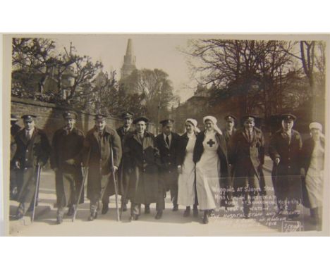 POSTCARDS - GREAT WAR, BRANKSMERE HOSPITAL, SOUTHSEA (HAMPSHIRE)  Nine real photographic cards by Stephen Cribb, Southsea, co